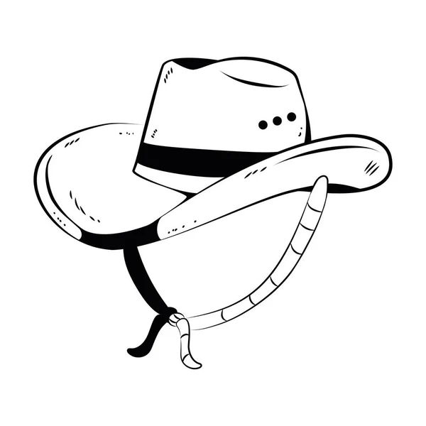 牛仔手绘帽子孤立图标 — 图库矢量图片