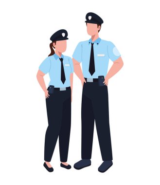 Polis ön görünüm illüstrasyonunu izole etti