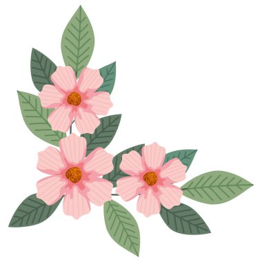 köşe çerçeve çiçekleri izole tasarım