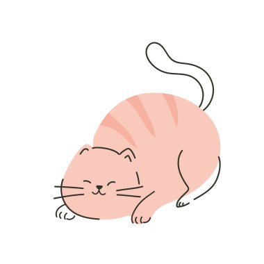 Kedi maskotu evcil hayvan illüstrasyonu izole edildi