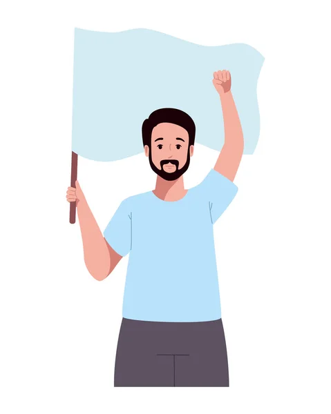 Aktivist Mann Med Placard Illustrasjon Isolert – stockvektor