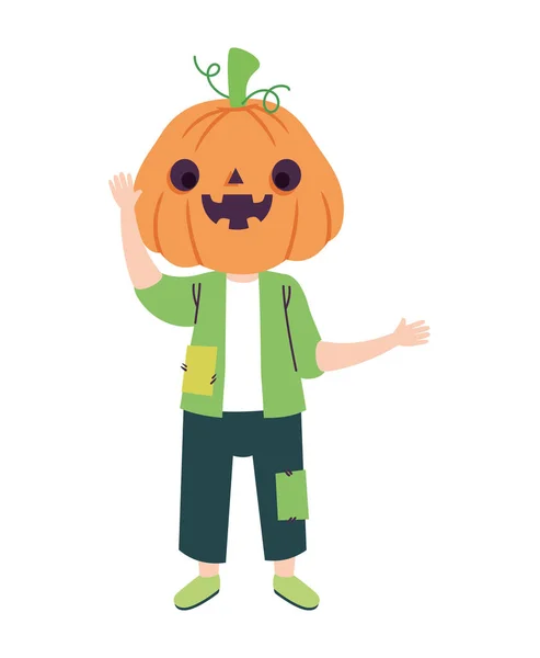 Halloween Personaggio Zucca Illustrazione Isolato — Vettoriale Stock