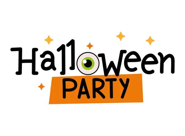 Halloween Party Typography Illustration Isolated — Stock Vector