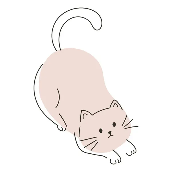 Cat Mascot Feline Illustration Isolated — Stock Vector