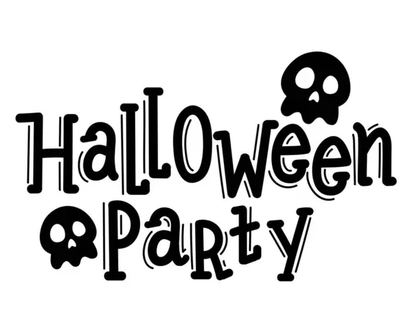 Halloween Partido Escrito Mano Fuente Ilustración Aislado — Vector de stock