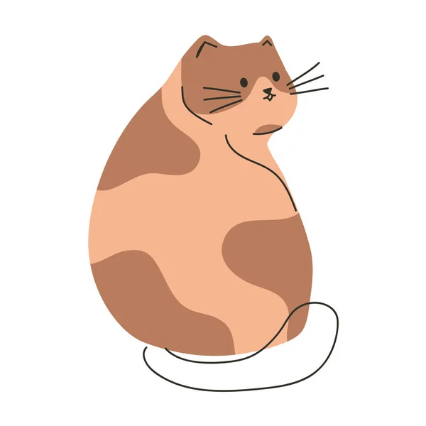 Mascotte Gatto Con Macchie Illustrazione Vettore Isolato — Vettoriale Stock