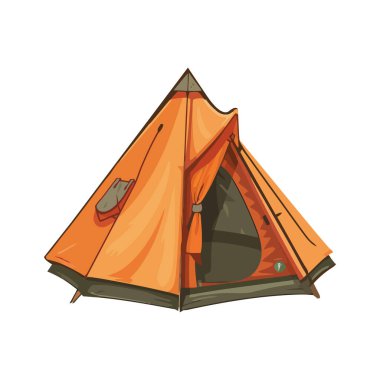 beyaz üzerine kamp çadırı tasarımı