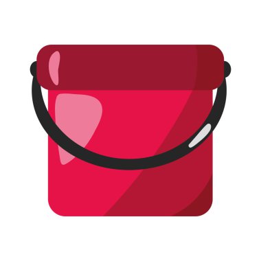 temizlik ürünü kova illüstrasyonu izole edildi