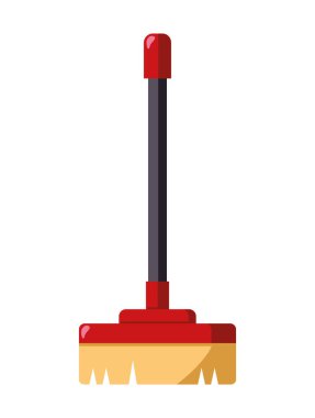 temizlik ürünü süpürgesi illüstrasyonu izole edildi