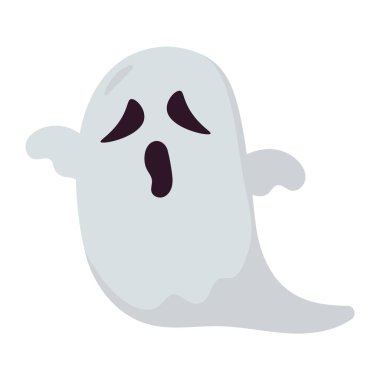 Cadılar Bayramı hayalet karakteri çizimi izole edildi