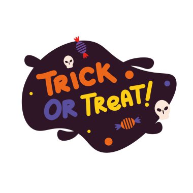 Cadılar bayramı şakası ve ikram afişi izole edildi