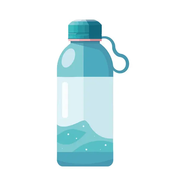 Blue Medicine Bottle Transparent Liquid White — Stock Vector