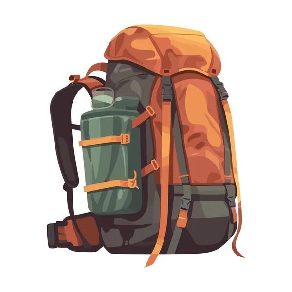 Backpack Explores Extreme Mountain White — Stock Vector