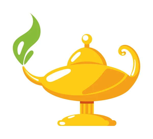 Magic Genie Lamp Fantasy Isolated Icon — Stock Vector