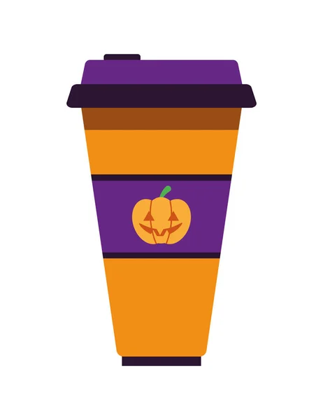 Xícara Café Reutilizável Para Ilustração Halloween Isolado — Vetor de Stock