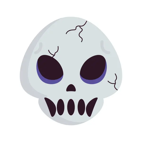 Halloween Strašidelné Lebka Ilustrace Izolované — Stockový vektor