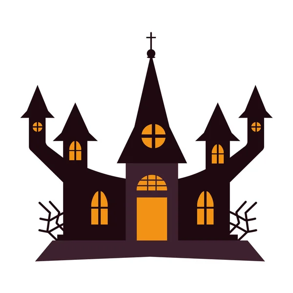Halloween Castle Illustration Illustration Isolated — Stock Vector