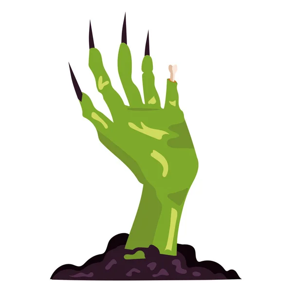 Halloween Zombie Hand Illustration Isolated — Stock Vector