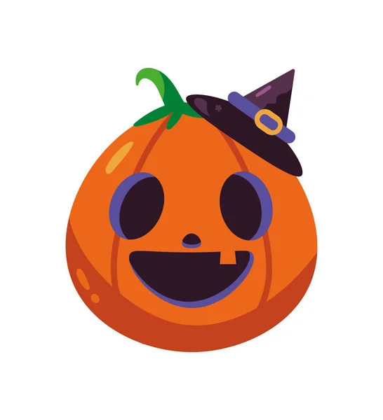 Halloween Pumpa Glad Illustration Isolerad — Stock vektor