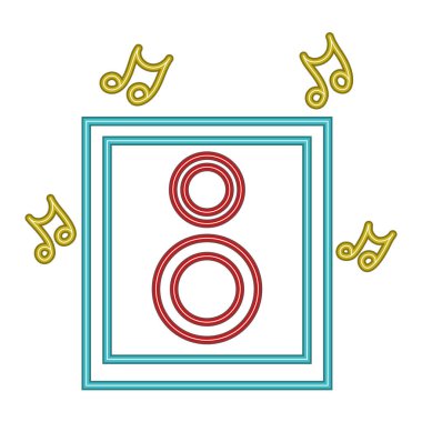 hoparlör müzik neon illüstrasyon vektörü izole