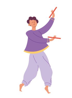 Navratri dansçısı erkek vektörü izole edildi