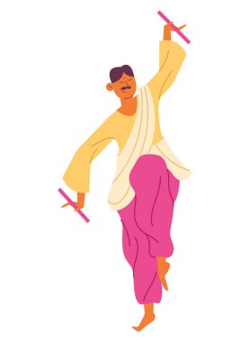 Navratri dansçısı erkek vektörü izole edildi