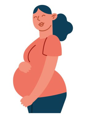 Aylardır hamile olan sakin vektör