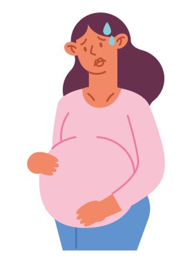 Aylık hamile endişe vektörü izole edildi