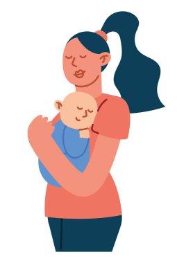 anne ve oğul vektörü izole edildi