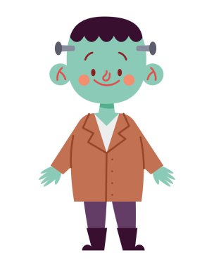 Cadılar bayramı gizlenmiş Frankenstein vektörü izole edildi