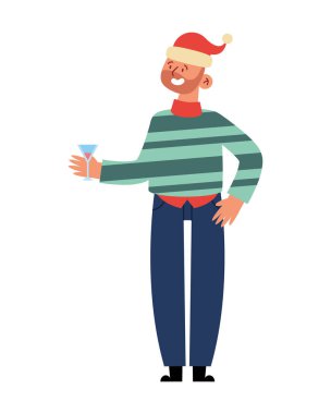 Noel insanları mutlu vektör izole