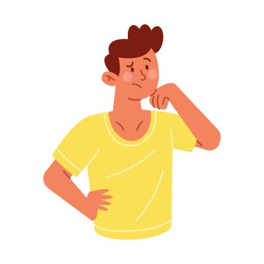 Düşünen adam endişeli vektör izole