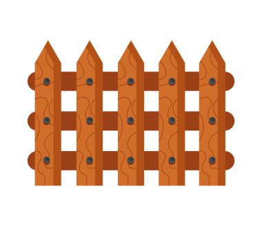 Bahçe ahşap çit bariyeri simgesi izole