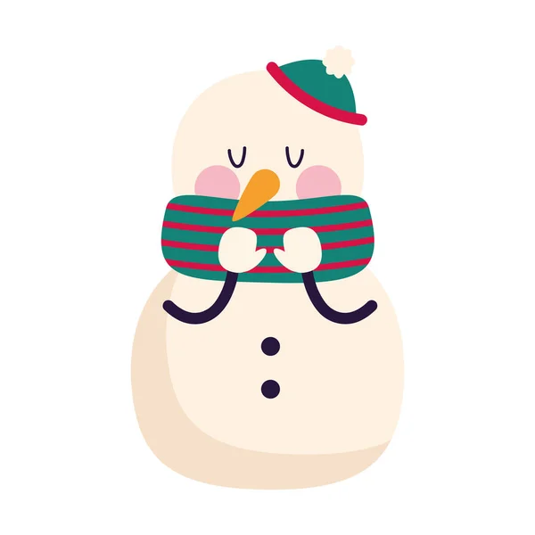 Різдвяний Персонаж Сніговик Вектор Ізольований — стоковий вектор