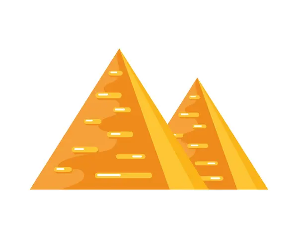 Pirâmides Egípcias Vetor Ícone Isolado — Vetor de Stock