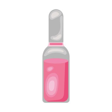 Aşı viral ilaç. Pembe şişe vektörü izole.