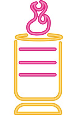 Alev vektörü izole edilmiş neon kokteyli