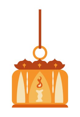 Altın ramazan lambası vektörü izole