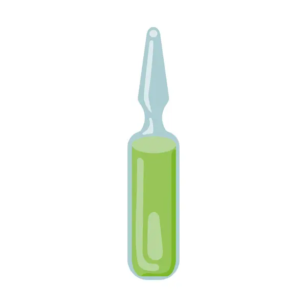 Vaccin Médicament Viral Flacon Vert Vecteur Isolé — Image vectorielle