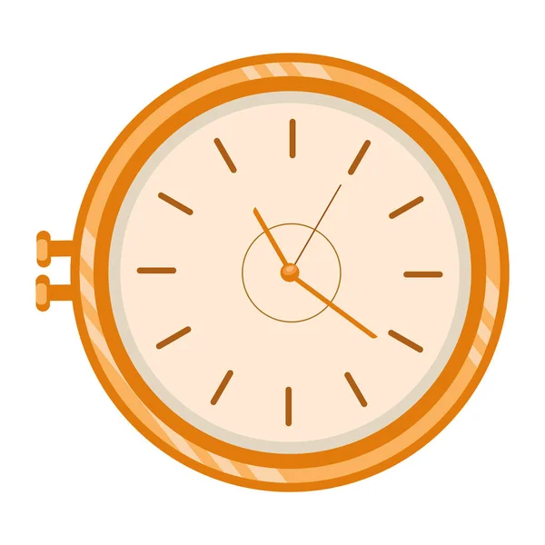 Reloj Dorado Ilustración Vector Aislado — Vector de stock
