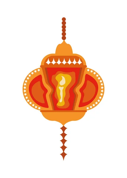 Golden Ramadan Lamp Candle Vector Isolated — Stock Vector