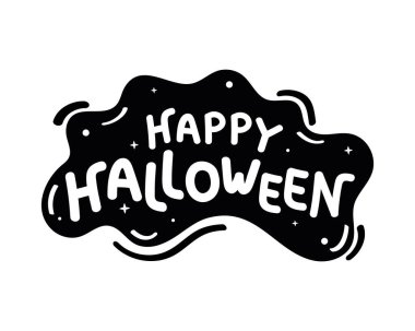 halloween lettering hand drawing illustration isolated clipart