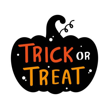 Cadılar Bayramı harfleri şaka mı şeker mi tasarımı izole