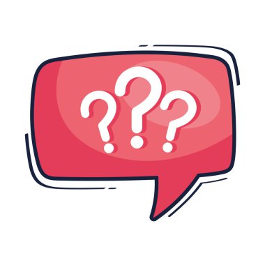 Sorgulama işareti resimli konuşma balonu