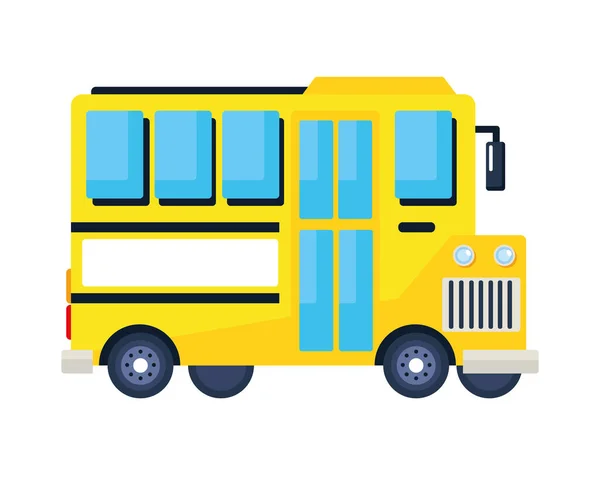 Llüstrasyon Öğrencileri Için Otobüs Okulu Izole Edildi — Stok Vektör
