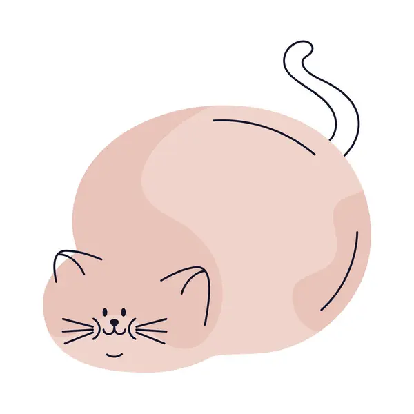 Gato Mascote Bonito Ilustração Isolado — Vetor de Stock