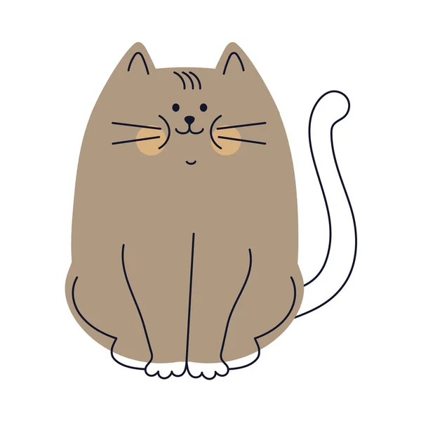 Gato Mascota Aislado Ilustración Vector — Vector de stock