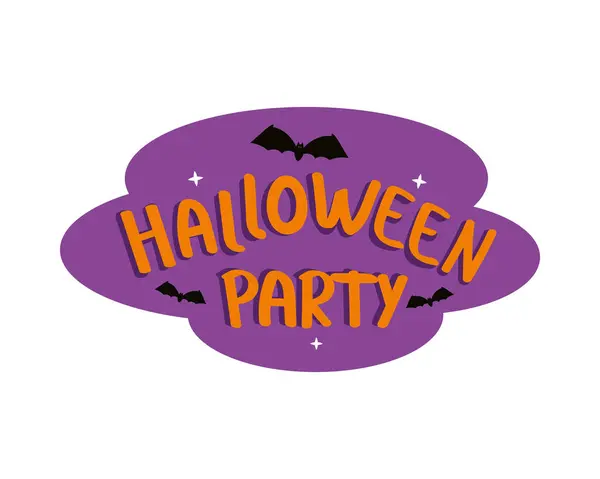 Halloween Partido Texto Banner Ilustración Aislado — Archivo Imágenes Vectoriales