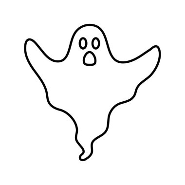 Cadılar Bayramı hayaleti izole edilmiş çizim tasarımı