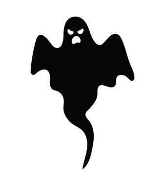 Cadılar bayramı silueti hayalet çizimi izole edildi